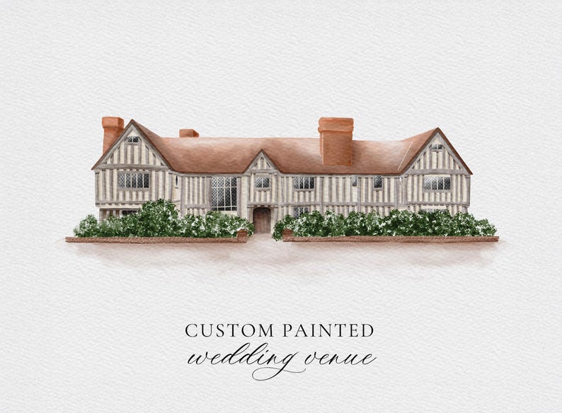 Custom wedding venue illustration - Watercolor wedding venue - Watercolour wedding painting image 3