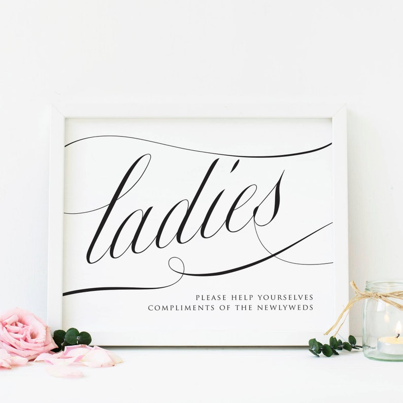 Printable Ladies Bathroom Sign Printable Wedding Sign | Etsy