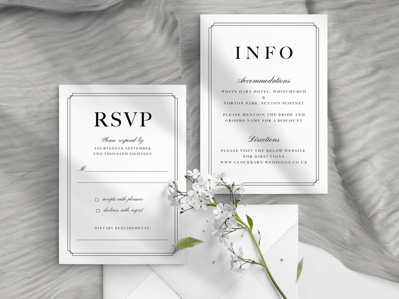 Printable Classic Wedding Invitation Template Traditional - Etsy