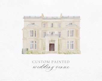 Custom wedding venue illustration  - Watercolor wedding venue - Watercolour wedding painting