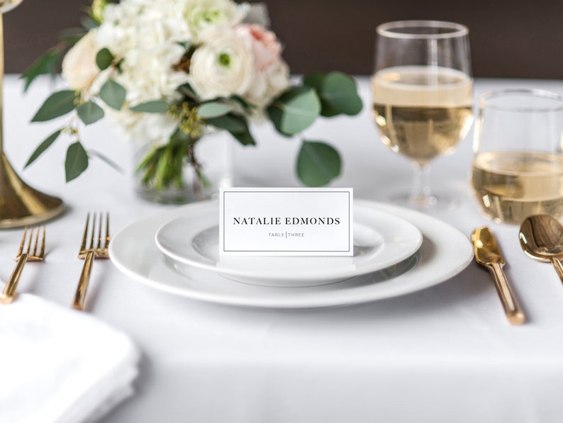 Printable Modern Wedding Place Cards Editable Template Etsy