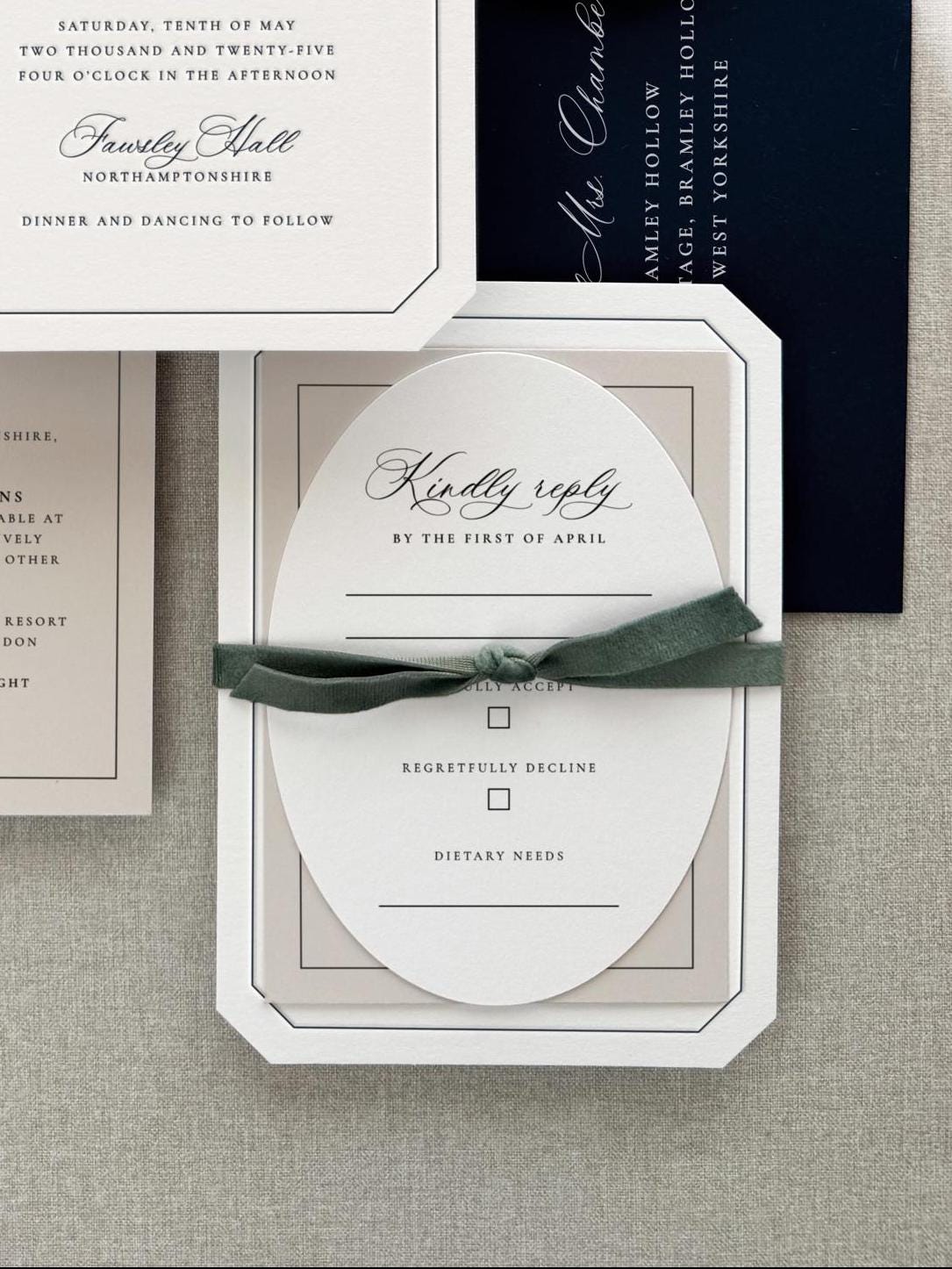Classic Monogram Wedding Invitation Suite – Letterpress Option - Etsy