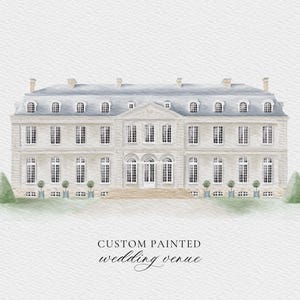 Custom wedding venue illustration - Watercolor wedding venue - Watercolour wedding painting image 2