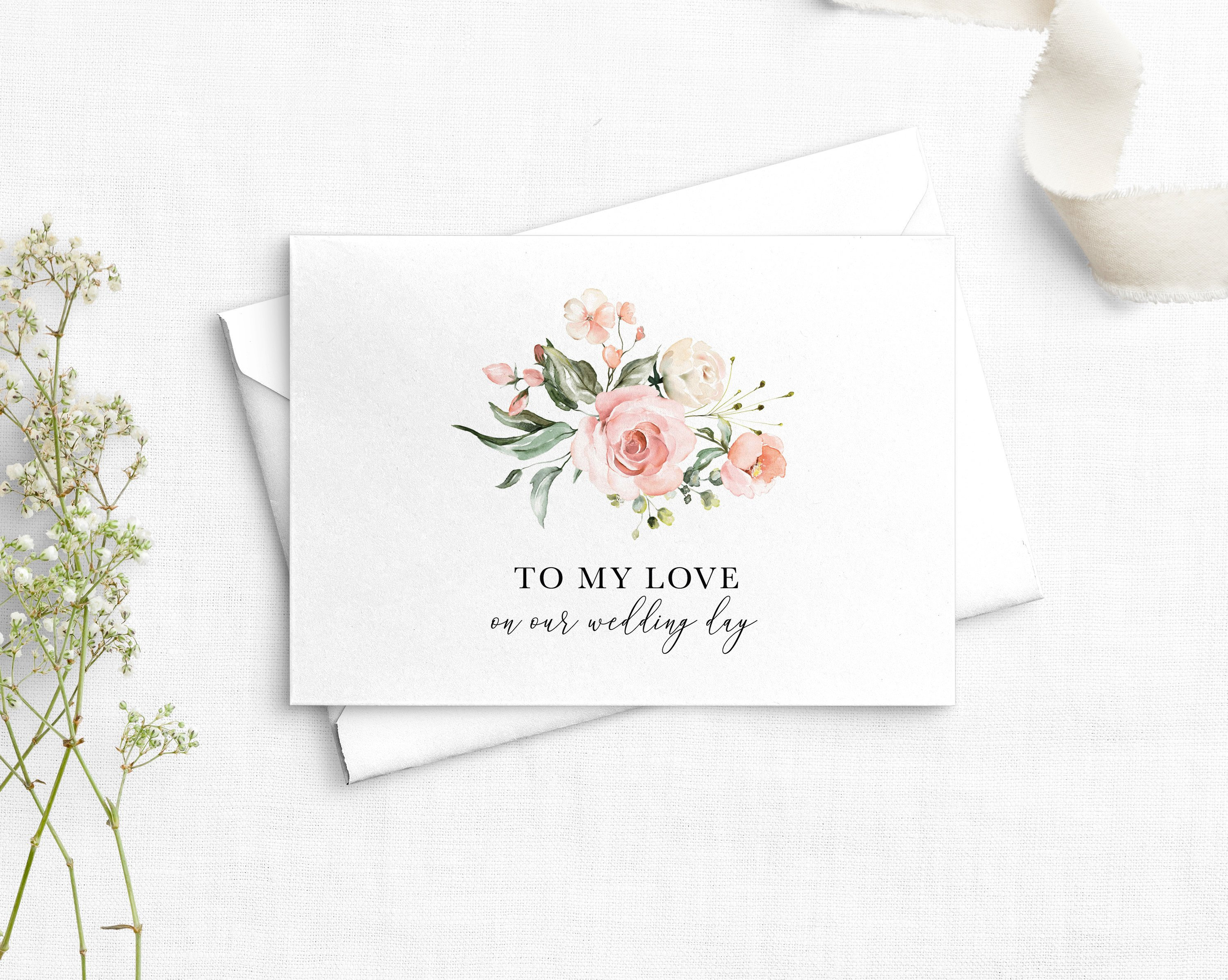 Printable wedding day card On our wedding day To my bride | Etsy Printable wedding day card On our wedding day To my bride | Etsy
