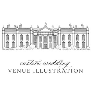 Wedding venue illustration  - Line drawing venue - Hand Drawn - Personalised wedding venue