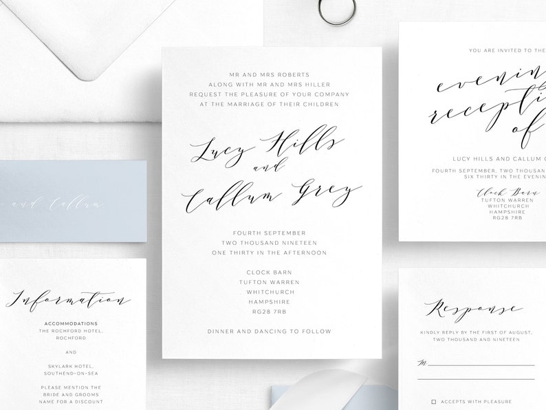 Template Modern Wedding Invitation Text