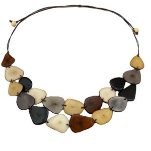 Tagua Nut Necklace /Neutral Tagua Necklace /  Organic Jewelry / Tagua Nut Jewelry / Palm Ivory