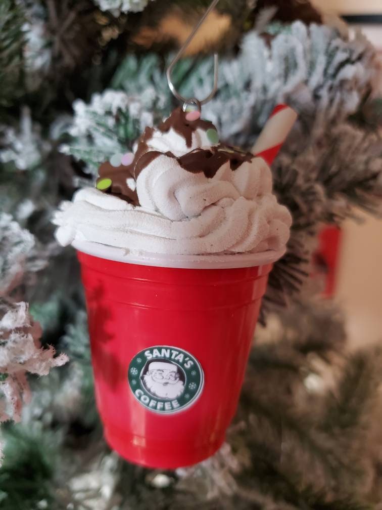 Coffee Cup Christmas Tree Ornament Etsy