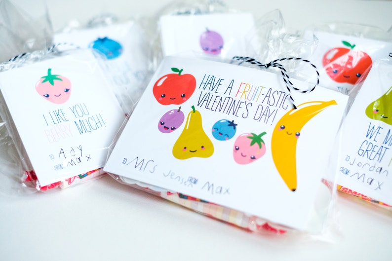 Printable Fruit Valentines – Kids Classroom Cards (digital Download) - Etsy