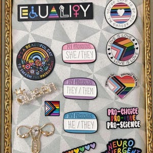 Queer Pride & Empowerment Pins, LGBTQ+ | Feminismus | Pro Choice, Emaille, Pin, Button, Anstecker Regenbogen, progress Ally, Patriarchat