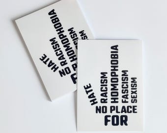 No hay lugar para - pegatina, transparente, impresa en papel de aluminio negro, autoadhesiva