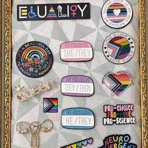 Queer Pride & Empowerment Pins, LGBTQ+ | Feminism | Pro Choice, Enamel, Pin, Button, Badge Rainbow, Progress Ally, Patriarchy