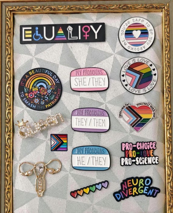 Queer Pride & Empowerment Pins, LGBTQ+ | Feminismus | Pro Choice, Emaille, Pin, Button, Anstecker Regenbogen, progress Ally, Patriarchat
