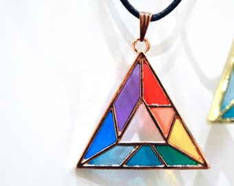Pride Flag Pendant with Chain, Statement Necklace, LGBTQ+ Rainbow