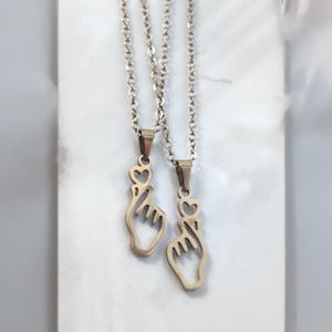 Herz Hand Halskette und Ohrringe aus Kpop Anime Korean Charms KDrama Kette, Freundschaftskette  als Geschenk, Liebe, Achtsamkeit, Dank