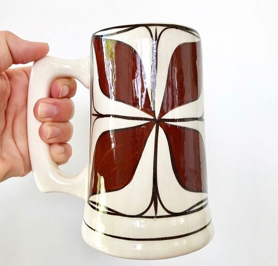 Vintage Hawaii Tapa Tall Ceramic Coffee Mug by Pohaku Kiln Etsy