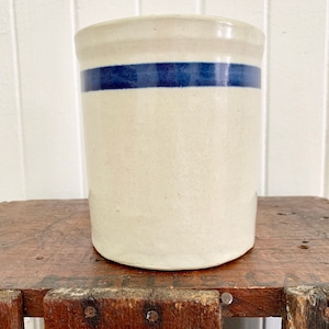 Vintage Farmhouse Stoneware Single Stripe Kitchen Crock