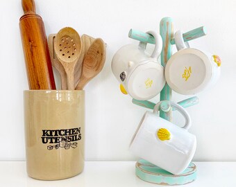 Kitchen Tree; Mug holder; Vintage Mug holder; Wooden kitchen tree; Wooden Kitchen Mug Holder