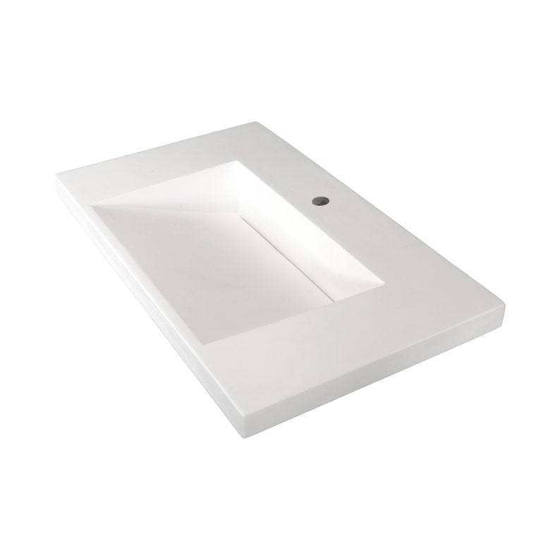 White Ramp Sink Vessel 31 Bathroom Vanity Top With Sink Etsy