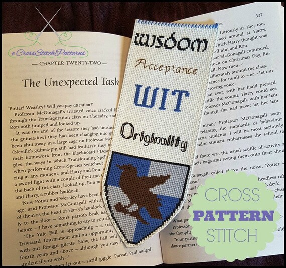 Harry Potter Ravenclaw Bookmark Cross Stitch Pattern Instant Etsy