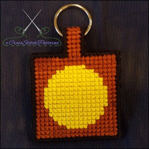 Emoji Key Chain Winking Eye and Sticking Out Tongue Cross Stitch Pattern Instant PDF download image 2