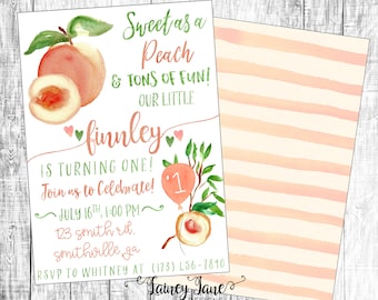 peach invitation etsy