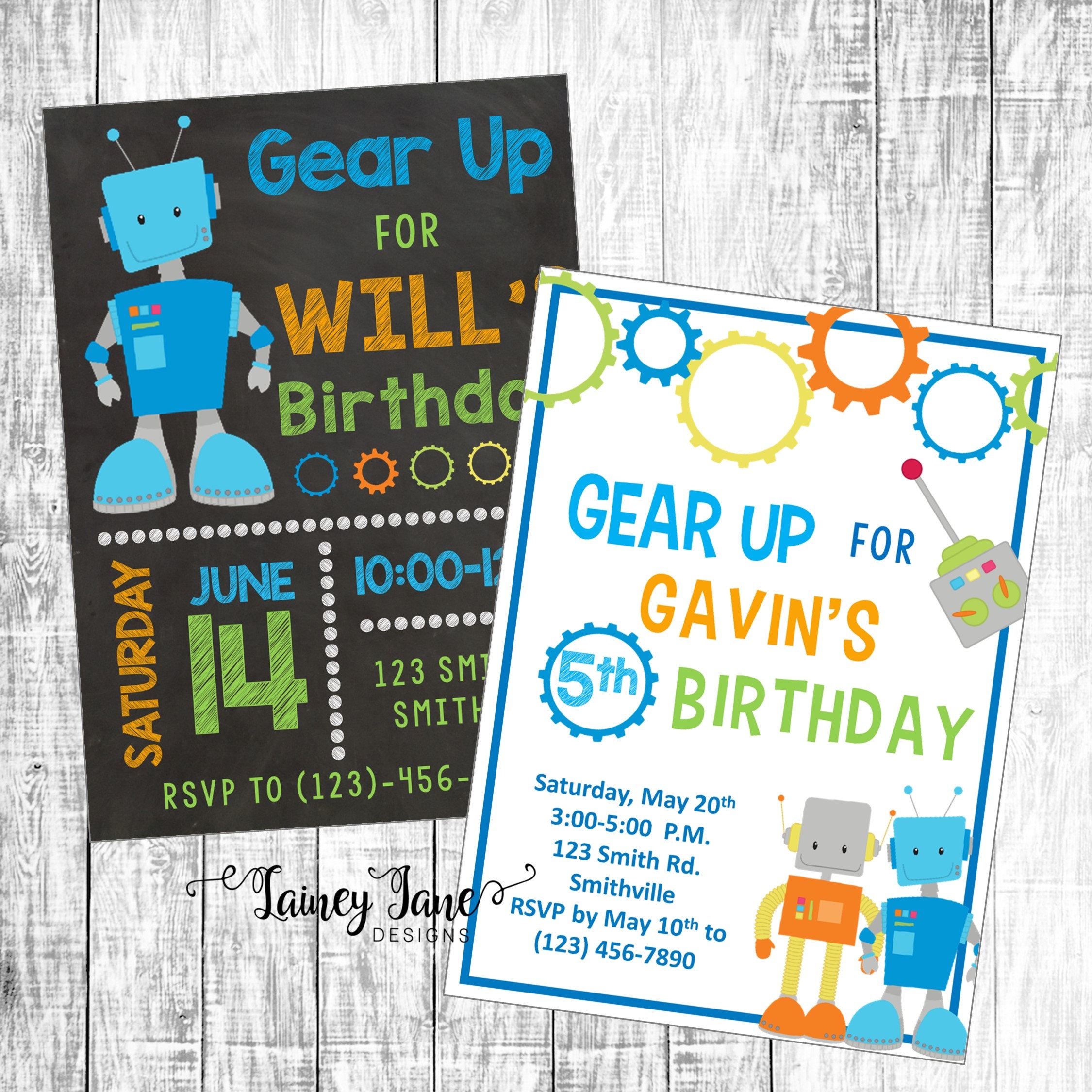 robot party invitation robot