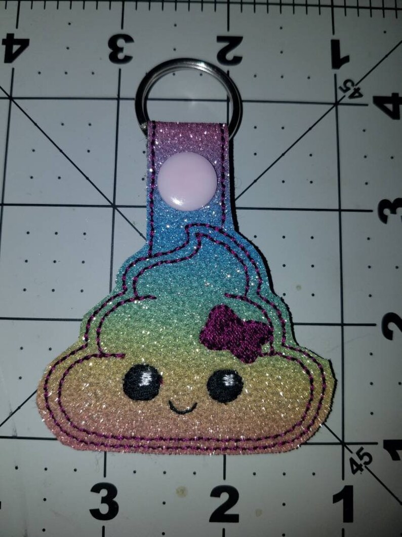Emoji Keychain Rainbow Poop Emoji Emoji Key Chain Glitter Etsy
