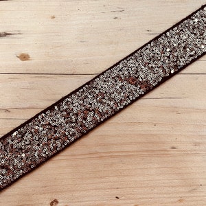 Handmade Gold Sequin 40mm adjustable guitar style bag strap
