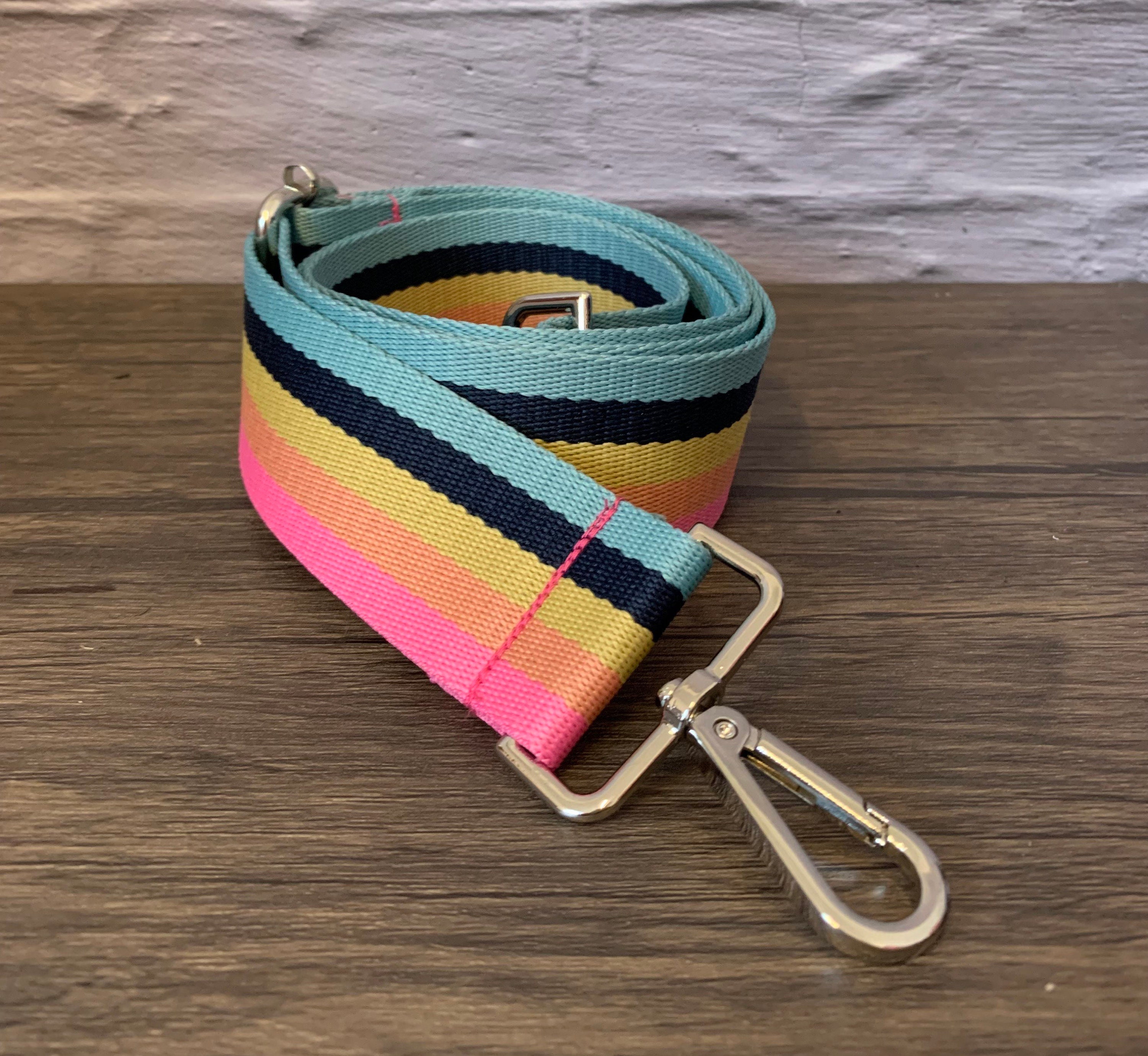 Handmade Pastel Rainbow Strap 40mm Adjustable Guitar Style Bag