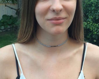 Sapphire and diamond choker