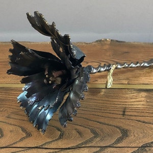 Hand forged everlasting flower made from repurposed tools / Flower sculpture / metal flower