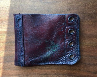 Gripfast boots leather upcycled wallet / Oxblood boots / Punk rock wallet / leather anniversary gift / Gift for him