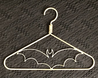 Bat Silhouette Coat Hanger / Solid Brass Clothing Hanger / Gothic Clothing Hanger / Gothic Dress Hanger / Halloween Wedding / Gothic Bride