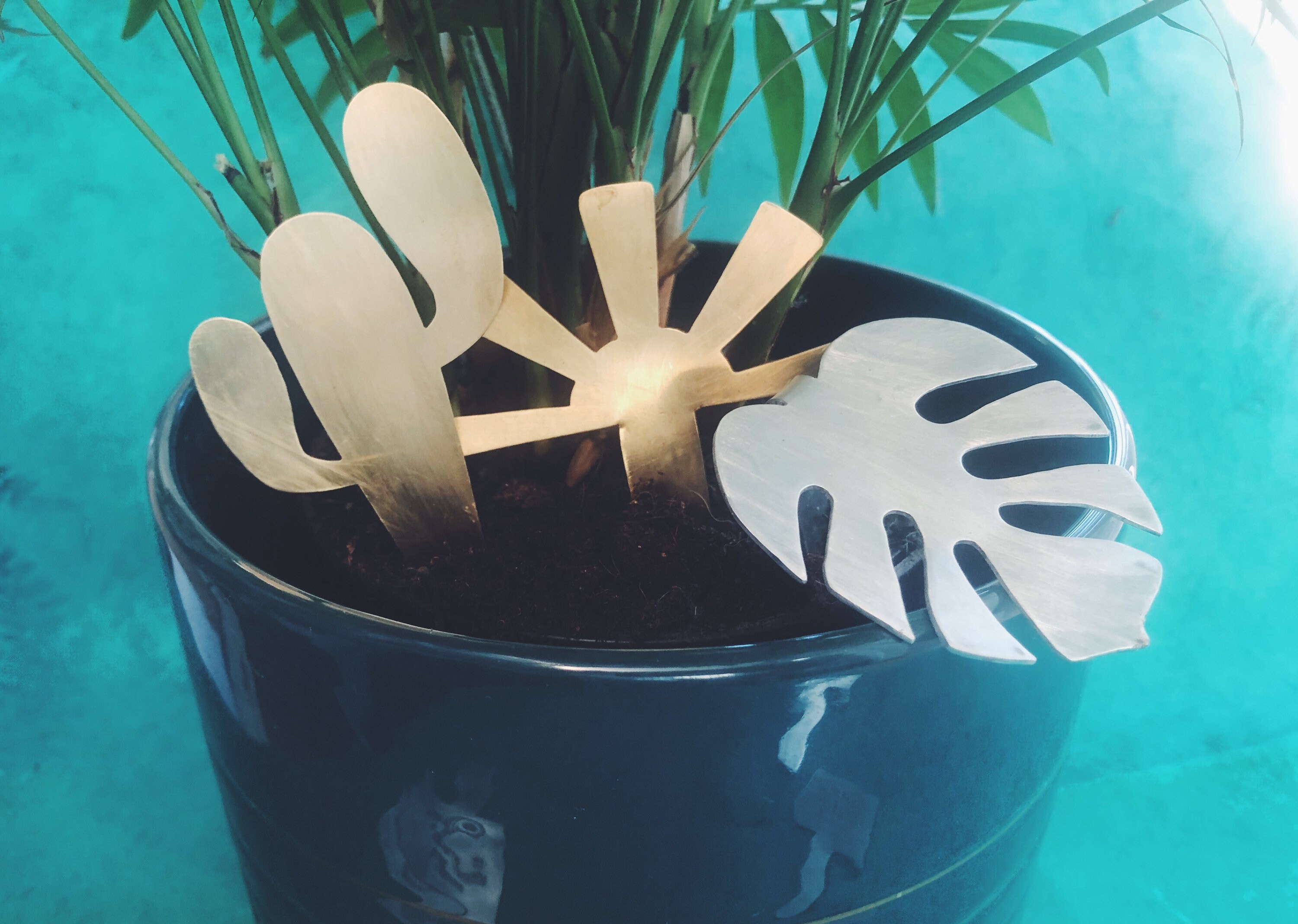 Ornaments & Accents Metal Plant Pot Toppers Houseplant Accessories Home