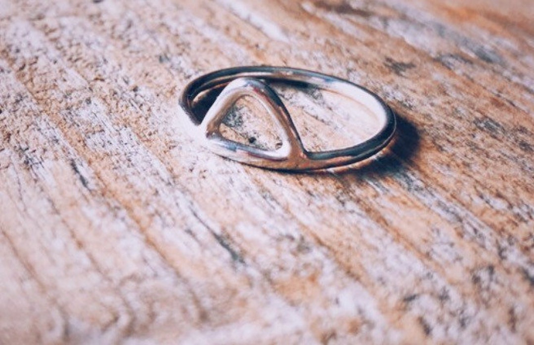 Sterling Silver Triangle Stacking Ring - Etsy
