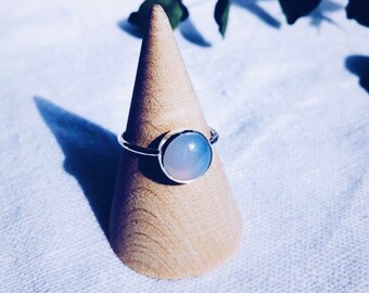 Light Blue Chalcedony Ring in Sterling Silver