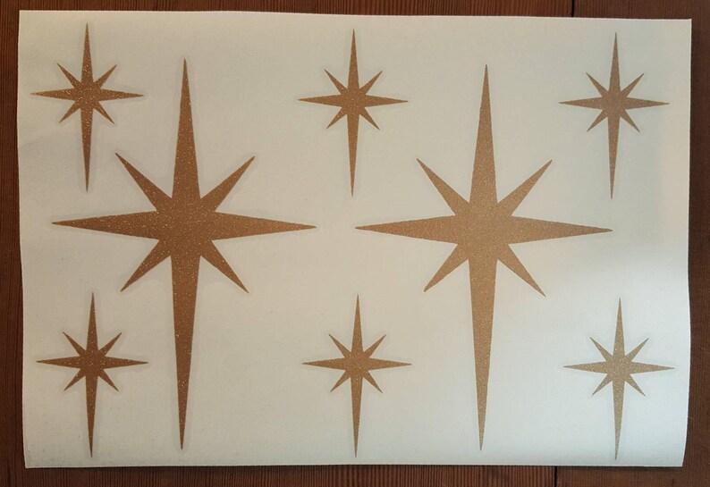 Atomic Star Wall Decals MCM Starburst Kitsch Peel and Etsy