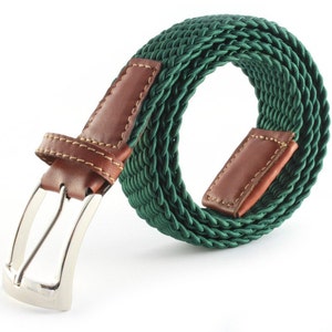 Elastic braided belt -  Imperial green