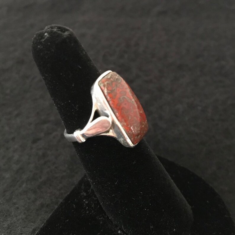 size 5 free shipping Dinosaur bone set in sterling silver turningleafjewelryco hand made one of a kind