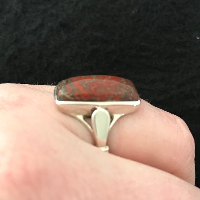 size 5 free shipping Dinosaur bone set in sterling silver turningleafjewelryco hand made one of a kind