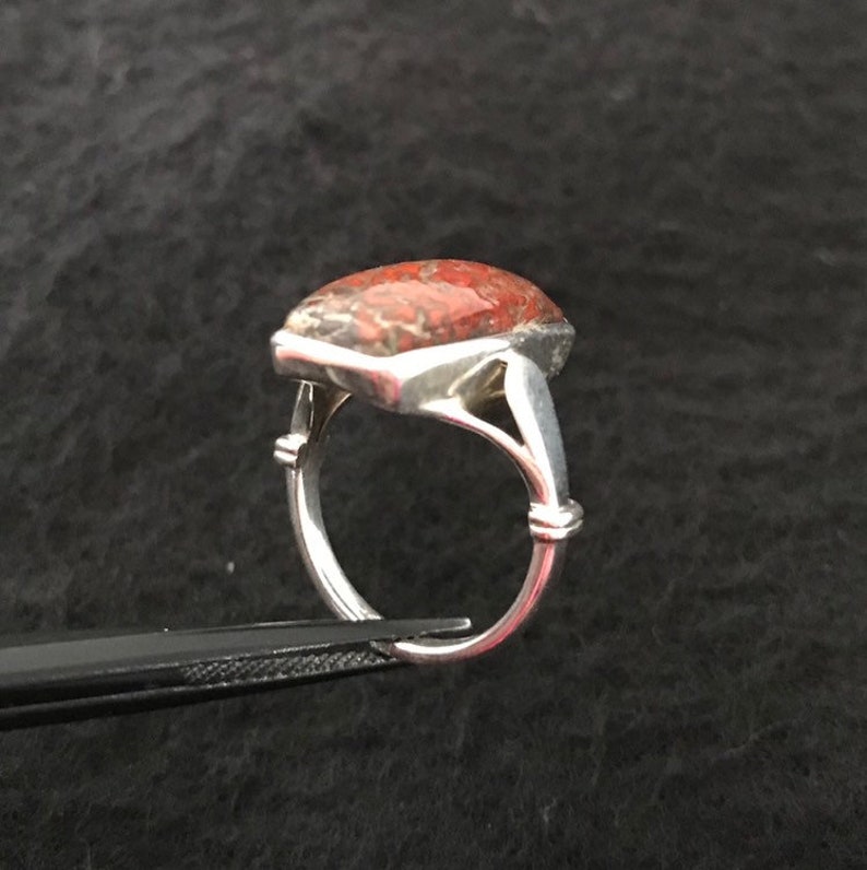 size 5 free shipping Dinosaur bone set in sterling silver turningleafjewelryco hand made one of a kind