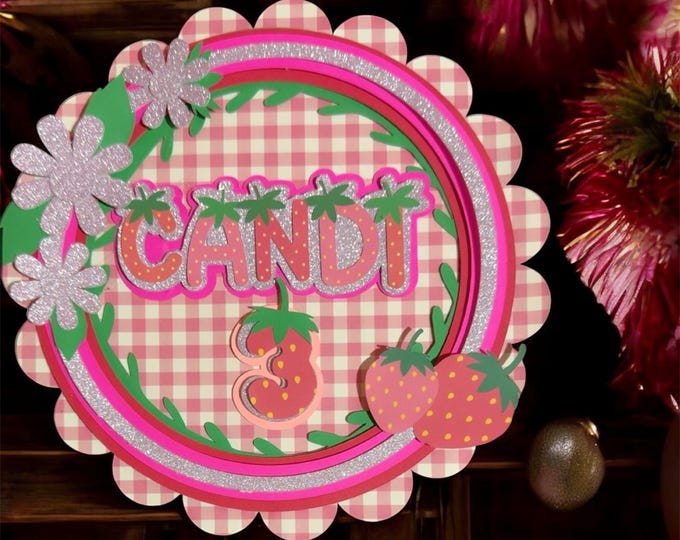 Strawberry Shortcake Cake Topper