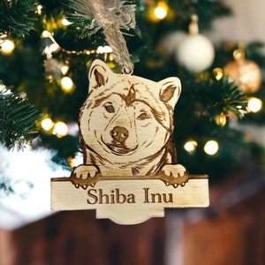 Personalized Shiba Inu Christmas Ornament Customized with Name, Shiba Inu Gifts