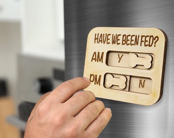 Dog Feeding Tracker Magnet - Did You Feed the Dog Sign, AM PM Feeding Reminder, Dog Food Chart, Pet Feeder Tracker, Flip Magnet Dogs Fed