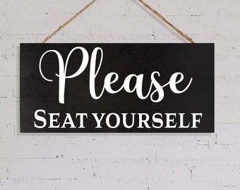 Funny Bathroom Wall Art, Please Seat Yourself Bathroom Sign, Bathroom Decor, Farmhouse Bathroom, Bathroom Wall Decor, Bathroom Humor