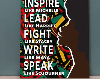 Black Women Leaders Wooden Sign: Inspirational Quotes Wall Art