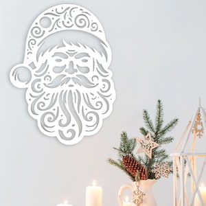 Santa Sign, Christmas Decorations, Indoor Outdoor PVC, Winter Decor Wall Hanging, Weather Resistant