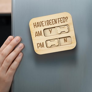 Dog Feeding Reminder, Did You Feed the Dog? Flip Sign Magnet – AM/PM Dog Feeding Tracker, Dog Care Chart, Feeding Schedule Magnet