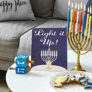 Hanukkah Decor, Light it Up Wooden Sign, Funny Hanukkah Decorations, Chanukah Decor, Hanukkah Menorah, Hanukkah Gift